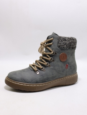 Botki damskie ocieplane na płaskim (36-42) SG971-6 GREY