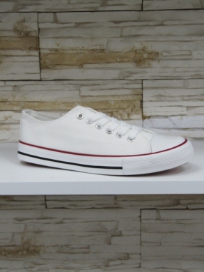 Trampki damskie na płaskim (36-41) 8A07 WHITE