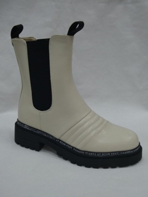 Botki damskie ocieplane na płaskim (36-41) H2183 BEIGE