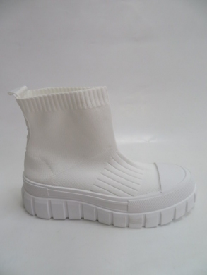Botki damskie jesienne na koturnie (36-41) 88-38  WHITE