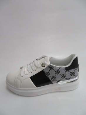 Buty sportowe damskie na płaskim (36-41) 990 WHITE/BLACK