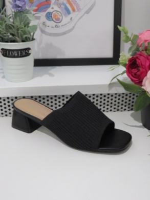 Klapki damskie na obcasie (36-41) 7663 BLACK