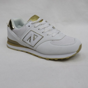 Buty sportowe młodzieżowe (36-41) J2376 WHITE/GOLD