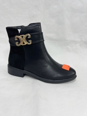 Botki damskie ocieplane na płaskim (36-41) H8-213 BLACK