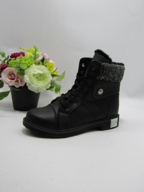 Botki damskie ocieplane na płaskim (36-41) 3008-10 BL/BLACK