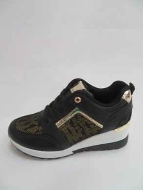 Sportowe Damskie na koturnie (36-41) LDLJ-45 BLACK/GOLD