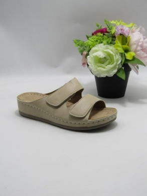 Klapki damskie na koturnie (37-42) 6767-5 BEIGE