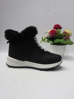 Botki damskie ocieplane na płaskim (36-41) 9130-1 BLACK