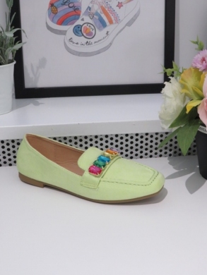 Mokasyny damskie na płaskim (36-41) 7972 GREEN
