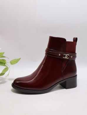 Botki damskie ocieplane na obcasie (36-41) 6516 RED