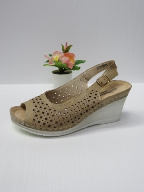 Sandały damskie na koturnie (36-41) 0545 BEIGE