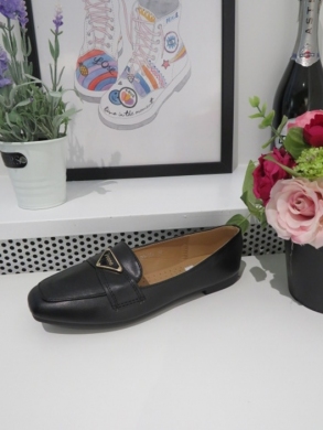 Mokasyny damskie na płaskim (36-41) GO-167 BLACK