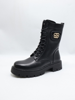 Botki damskie na płaskim (36-41) 24249-25 BLACK