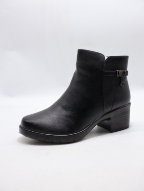 Botki damskie ocieplane na obcasie (36-42) 7117-21 BLACK