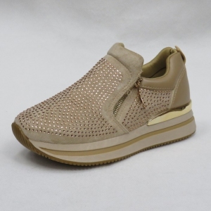 Półbuty damskie na koturnie (36-41) 21-Q78 KHAKI