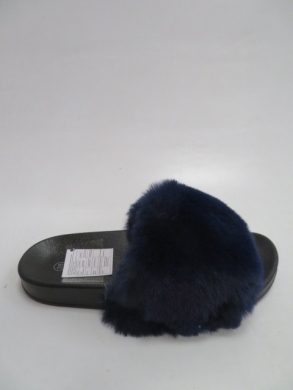 Klapki damskie z futerkiem (36-41) LE-398 DBLUE