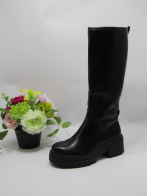 Kozaki damskie ocieplane na obcasie (36-41) DE1056P BLACK