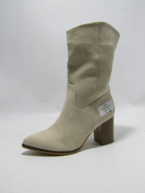Botki damskie na obcasie (36-41) 8613A BEIGE