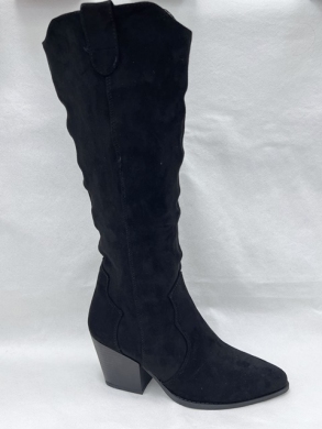 Kozaki damskie ocieplane na obcasie (36-41) 2703 BLACK