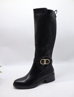 Kozaki damskie na płaskim (36-41) 68321 BLACK