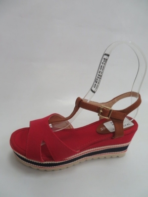 Sandały damskie na koturnie (36-41) H-38 RED