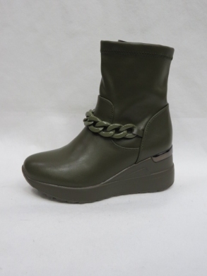 Botki damskie ocieplane na koturnie (36-41) H0281 GREEN