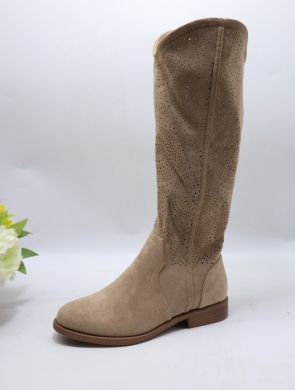 Kozaki damskie na płaskim (36-41) H191 KHAKI