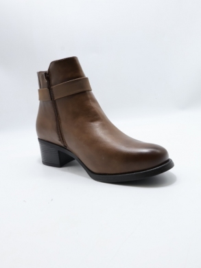 Botki damskie ocieplane na obcasie (36-41) 61722 CAMEL