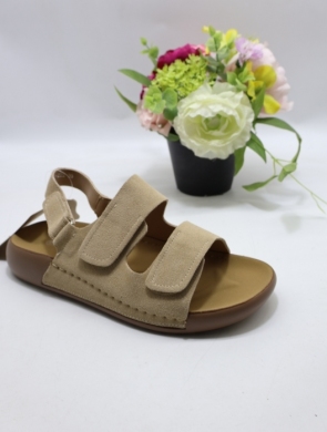 Sandały damskie na płaskim (36-41) S-222 BEIGE-SKÓRA