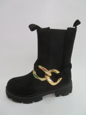 Botki damskie jesienne na płaskim (36-41) RQ393 BLACK