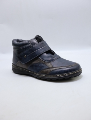 Botki damskie ocieplane na płaskim (37-42) 9666-11 BLUE/GREY