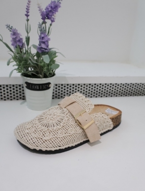 Klapki damskie na płaskim (36-41) 903-615 BEIGE