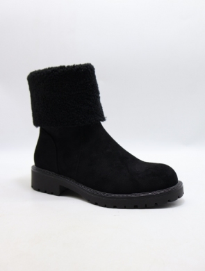 Botki damskie na płaskim (36-41) 9172 BLACK