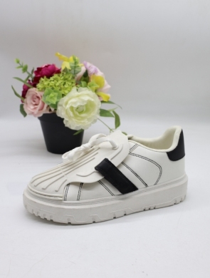 Buty sportowe damskie na płaskim (36-41) 2049 WH/BL