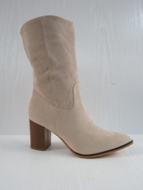 Kozaki damskie na obcasie (36-41) 8613A BEIGE