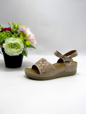 Sandały damskie na koturnie (36-41) 8-129 BEIGE