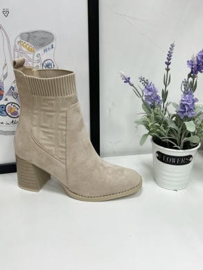Botki damskie na obcasie (36-41) RXJ213 KHAKI