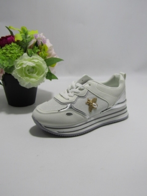 Buty sportowe damskie na koturnie (36-41) LL1903 WHITE