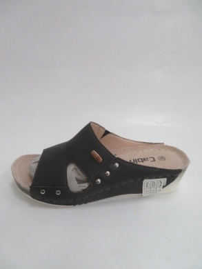 Klapki damskie na koturnie (36-41) J5304-1 BLACK