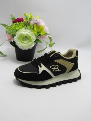 Buty sportowe damskie na płaskim (36-41) 309-21 BLACK