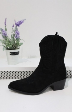 Botki damskie ocieplane na obcasie (36-41) 6508 BLACK