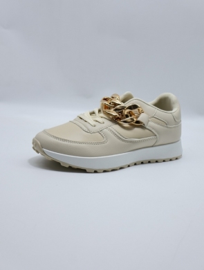 Buty sportowe damskie na płaskim (36-41) 6368 BEIGE