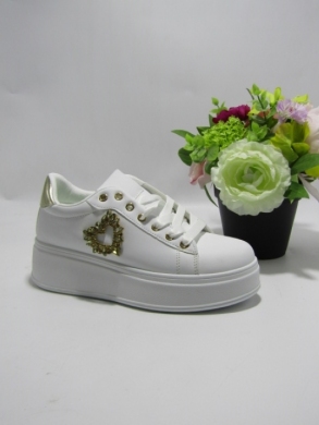 Buty sportowe damskie na płaskim (36-41) C3001 WH/GOLD