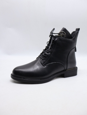 Botki damskie ocieplane na płaskim (37-42) 2874-1 BLACK