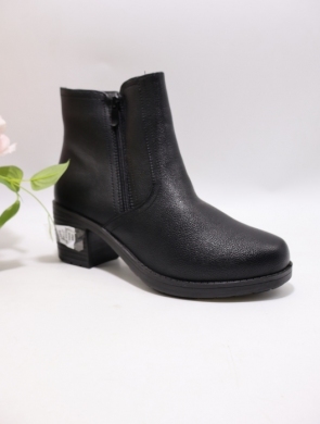 Botki damskie ocieplane na obcasie (36-41) Z2-21 BLACK
