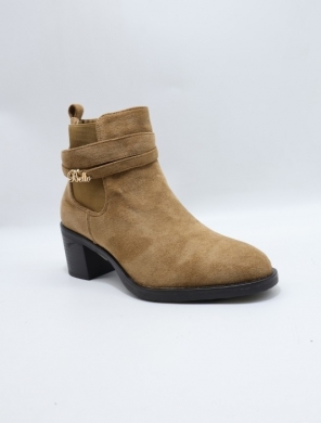Botki damskie ocieplane na obcasie (36-41) 2617 KHAKI