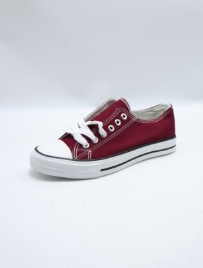 Trampki damskie na płaskim (36-41) 7BW-11 BORDO
