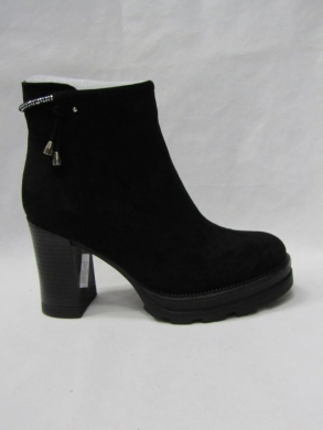 Botki damskie ocieplane na obcasie (36-41) 8355-GA BLACK