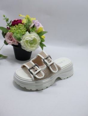Klapki damskie na płaskim (36-41) BE-628 WHITE