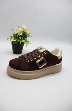 Buty sportowe damskie na płaskim (36-41) GB016 BROWN